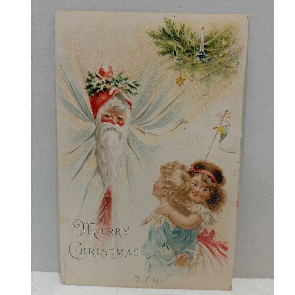 Antique Christmas Postcard Santa Claus Posted Divided A & M #332
